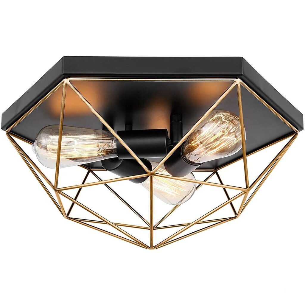 Griestu lampa Euclid, Black/Gold цена и информация | Griestu lampas | 220.lv