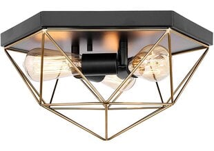 Griestu lampa Euclid, Black/Gold cena un informācija | Griestu lampas | 220.lv