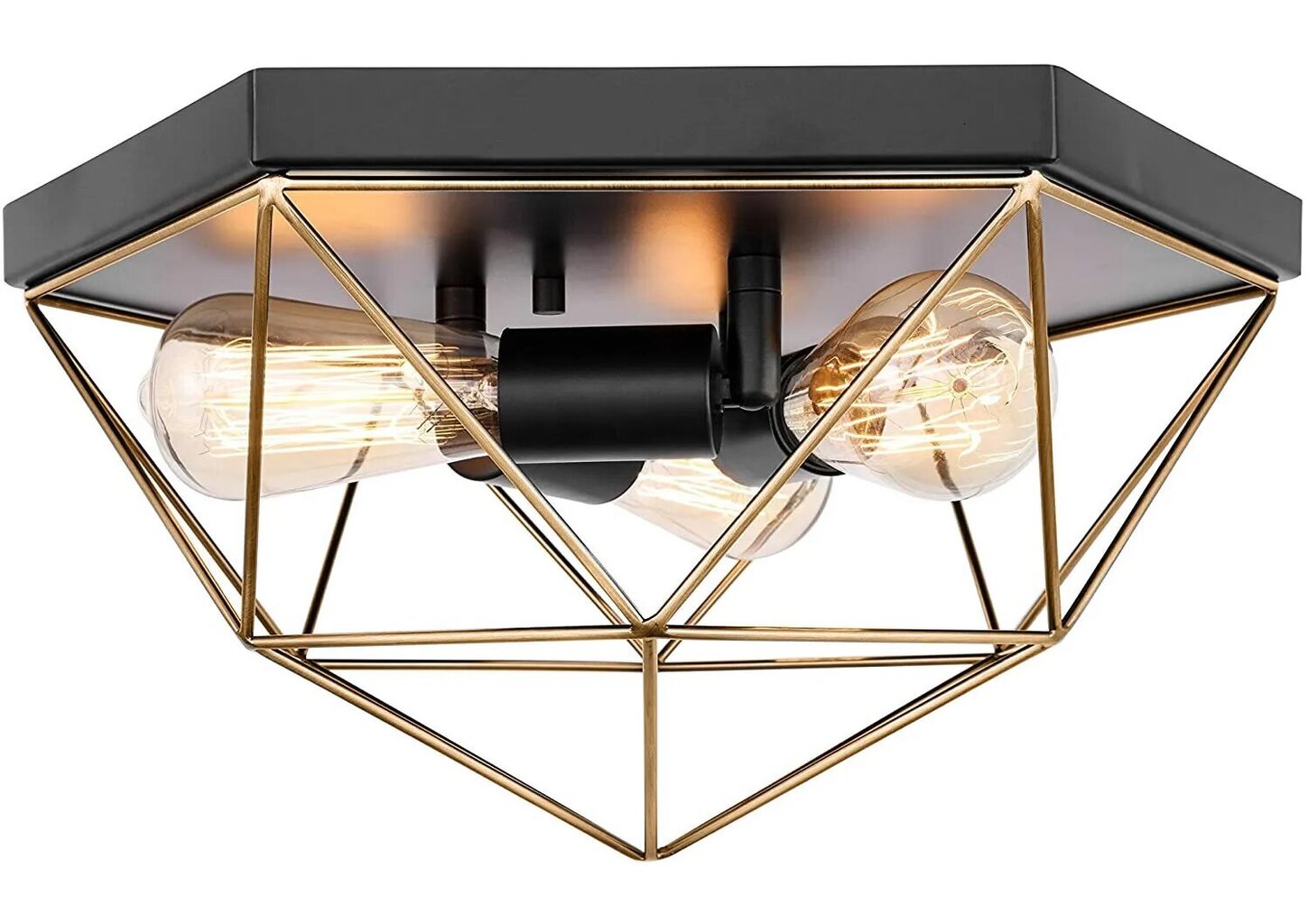 Griestu lampa Euclid, Black/Gold цена и информация | Griestu lampas | 220.lv