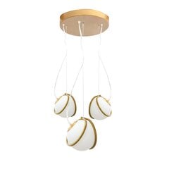 Piekaramā lampa Kalinda 3, Gold/White цена и информация | Люстры | 220.lv