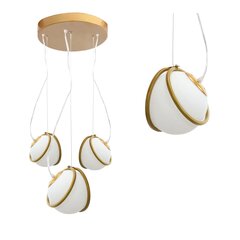 Piekaramā lampa Kalinda 3, Gold/White cena un informācija | Lustras | 220.lv