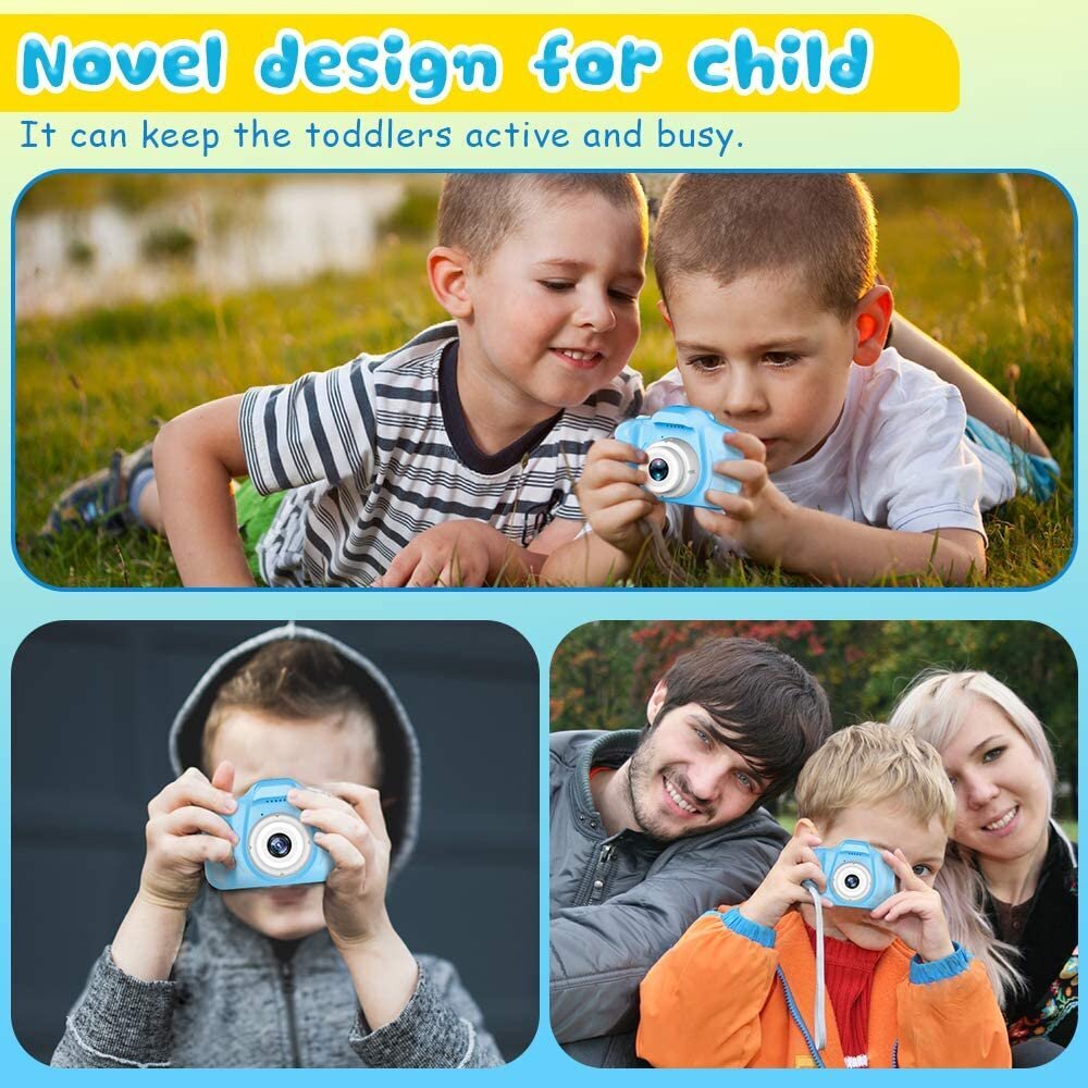 Fotokamera bērnam ar atmiņas karti 8 GB, 5 spēles, gaiši zila krāsa цена и информация | Attīstošās rotaļlietas | 220.lv
