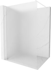 Walk-in dušas siena Mexen Kioto, white/matēts stikls, 70,80,90,100,110,120x200 cm cena un informācija | Dušas durvis, dušas sienas | 220.lv