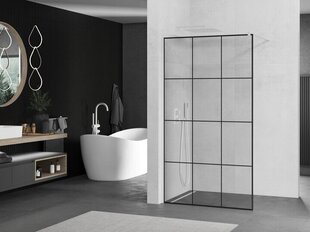 Walk-in dušas siena Mexen Kioto, white/melns raksts, 70,80,90,100,110,120x200 cm цена и информация | Душевые двери и стены | 220.lv