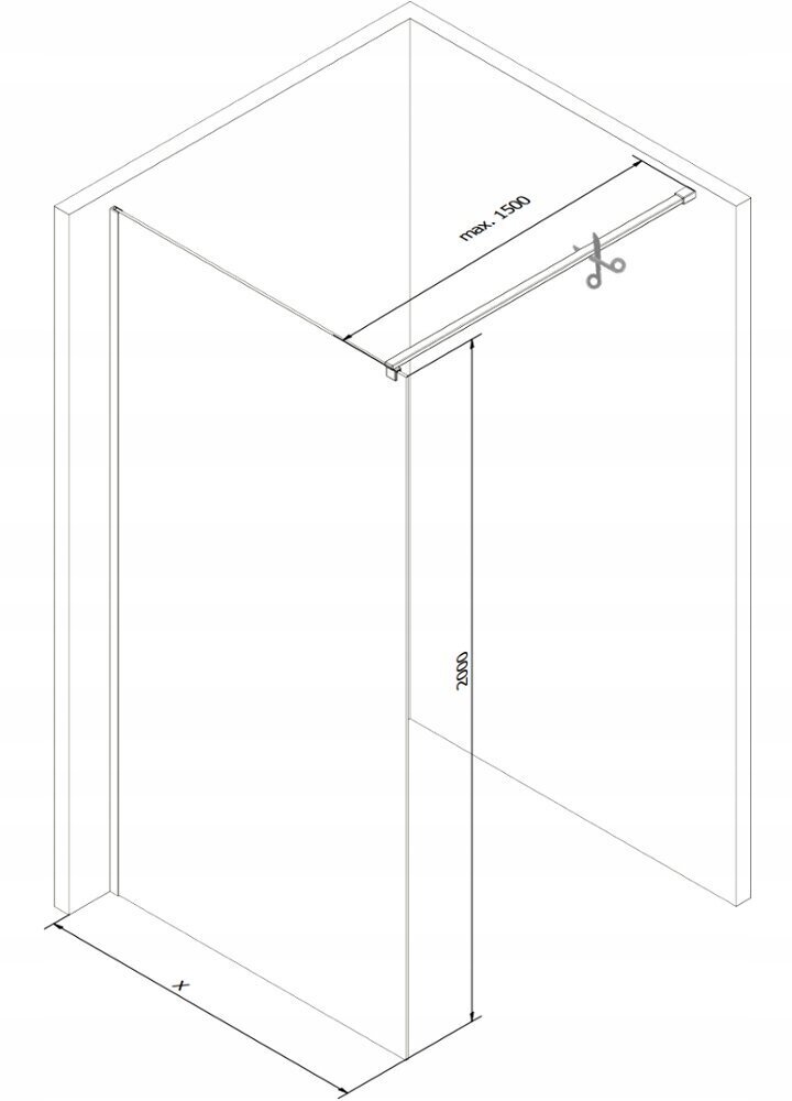 Walk-in dušas siena Mexen Kioto, gold/spoguļa stikls, 70,80,90,100,110,120x200 cm cena un informācija | Dušas durvis, dušas sienas | 220.lv