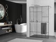 Walk-in dušas siena Mexen Kioto+ ar plauktu, chrome/melns raksts, 70,80,90,100,110,120,130,140x200 cm cena un informācija | Dušas durvis, dušas sienas | 220.lv