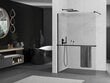 Walk-in dušas siena Mexen Kioto+ ar plauktu, black/caurspīdīgs stikls, 70,80,90,100,110,120,130,140x200 cm cena un informācija | Dušas durvis, dušas sienas | 220.lv
