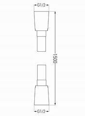 Mexen dušas šļūtene 150 cm, PVC, white cena un informācija | Aksesuāri jaucējkrāniem un dušai | 220.lv