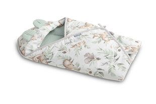 Вафельное одеяло-переноска для новорожденного, Sensillo, мята/олень цена и информация | Аксессуары для автокресел | 220.lv