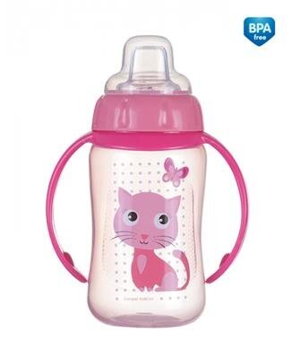 Bērnu krūzīte Canpol Babies Cute Animal, 56/512, rozā cena un informācija | Bērnu pudelītes un to aksesuāri | 220.lv