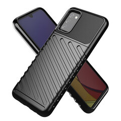 Thunder Case Flexible Tough Rugged Cover TPU Case, paredzēts Samsung Galaxy A03s, melns cena un informācija | Telefonu vāciņi, maciņi | 220.lv