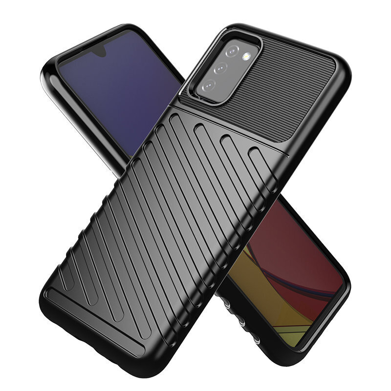 Thunder Case Flexible Tough Rugged Cover TPU Case, paredzēts Samsung Galaxy A03s, melns цена и информация | Telefonu vāciņi, maciņi | 220.lv