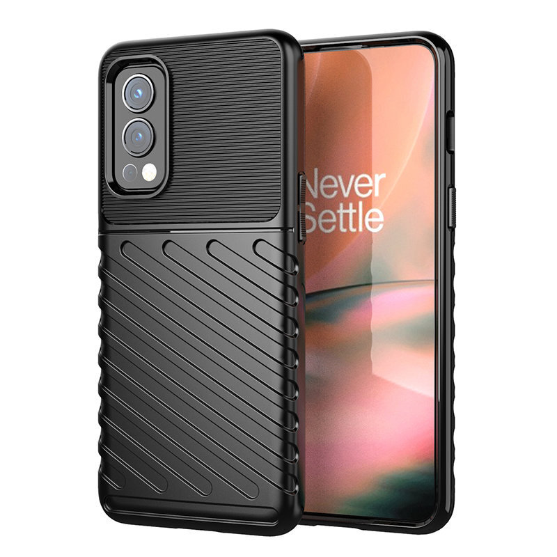 Thunder Case flexible armored cover, paredzēts OnePlus Nord 2 5G, melns cena un informācija | Telefonu vāciņi, maciņi | 220.lv