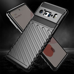 Thunder Case Flexible Tough Rugged Cover TPU Case, paredzēts Google Pixel 6 Pro, melns cena un informācija | Telefonu vāciņi, maciņi | 220.lv