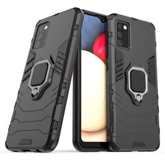 Ring Armor tough hybrid case cover + magnetic holder, paredzēts Samsung Galaxy A03s, melns cena un informācija | Telefonu vāciņi, maciņi | 220.lv