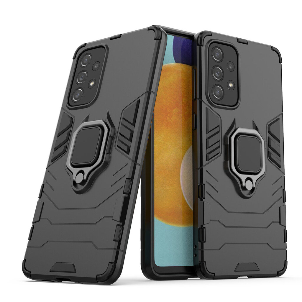 Ring Armor tough hybrid case cover + magnetic holder, paredzēts Samsung Galaxy A73, melns cena un informācija | Telefonu vāciņi, maciņi | 220.lv