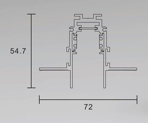 Магнитная рейка, белая, R20-2, 2000 мм цена и информация | Трековые светильники и шинопроводы | 220.lv