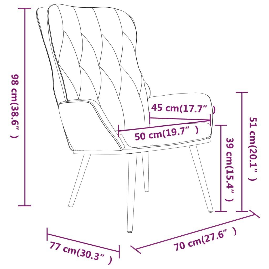 Atpūtas krēsls, gaiši pelēkā krāsā, samta cena un informācija | Atpūtas krēsli | 220.lv