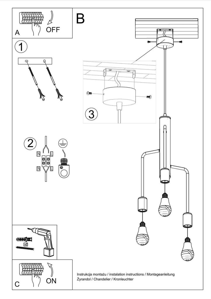 Lampa Duomo 3M cena un informācija | Lustras | 220.lv