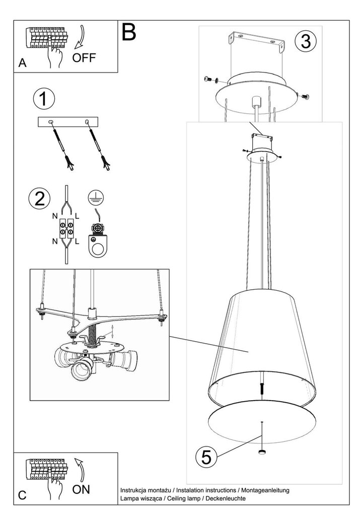 Lampa geneve 50 cena un informācija | Piekaramās lampas | 220.lv