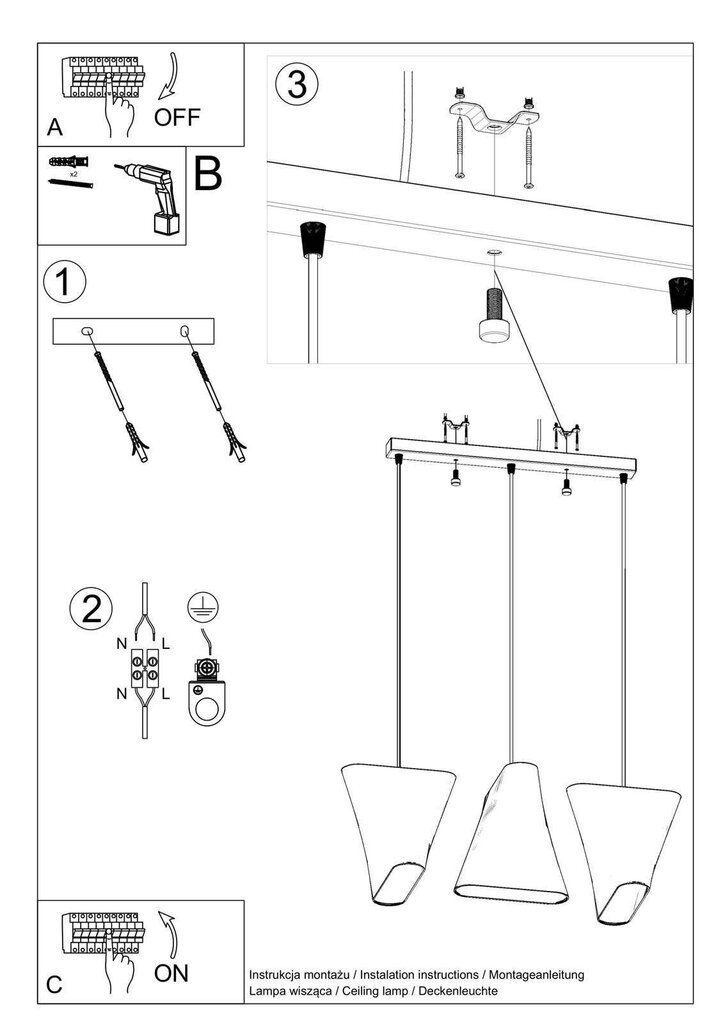 Lampa Liustra blum 3 cena un informācija | Lustras | 220.lv