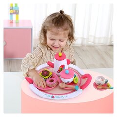Набор деревянной посуды с подносом - Tooky Toy цена и информация | Игрушки для девочек | 220.lv