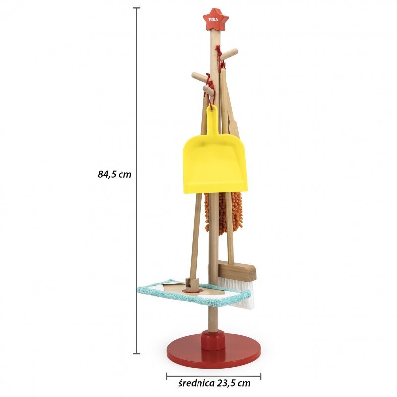 Koka uzkopšanas instrumentu komplekts - Viga Toys cena un informācija | Rotaļlietas meitenēm | 220.lv