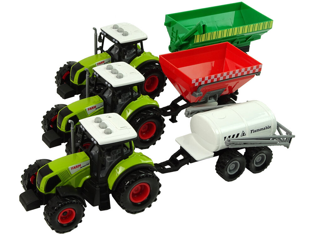 Rotaļlietu traktora komplekts, 3 gab. cena un informācija | Rotaļlietas zēniem | 220.lv