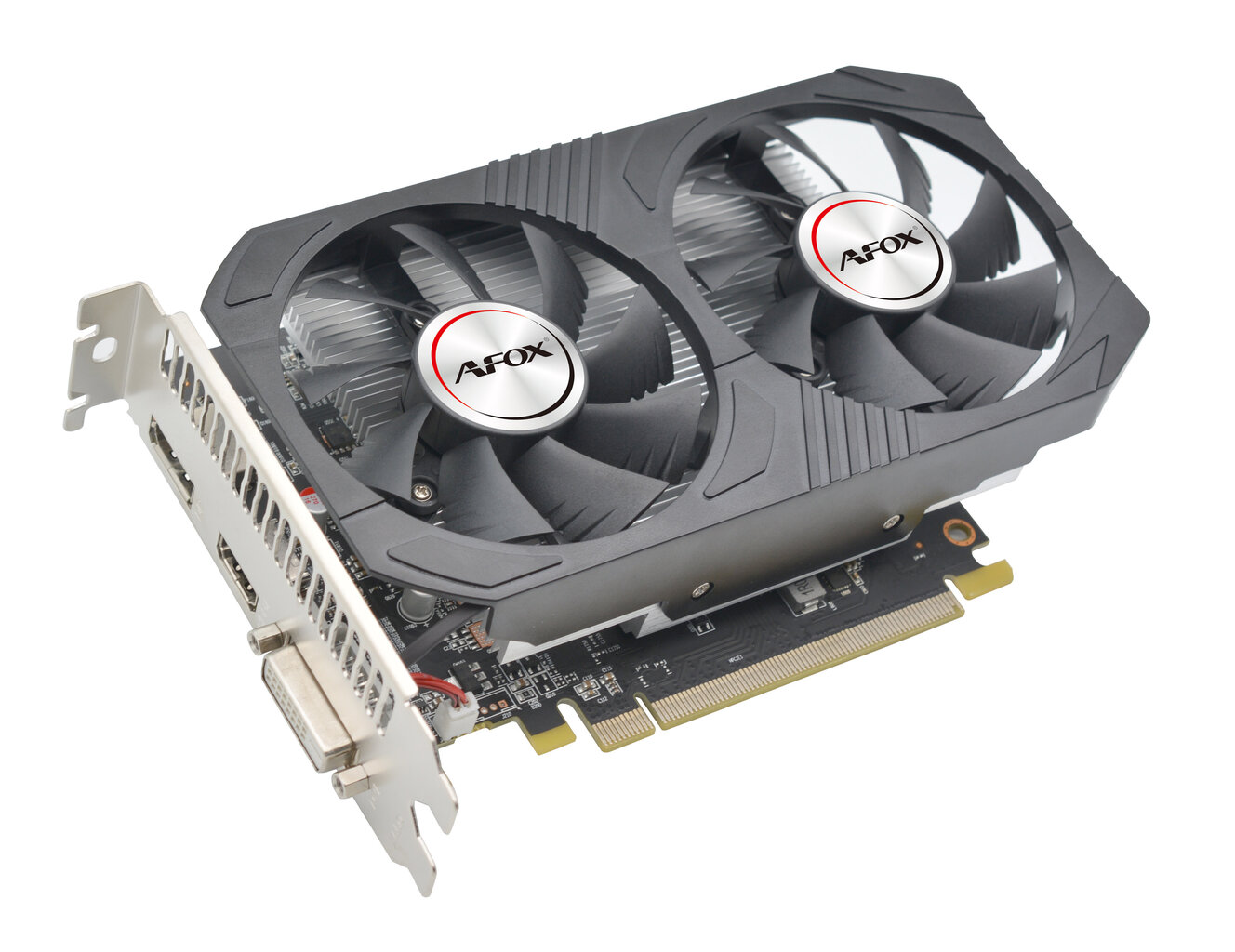 AFOX Radeon RX 550 4GB GDDR5 DVI HDMI DP DUAL FAN AFRX550-4096D5H4-V6 cena un informācija | Videokartes (GPU) | 220.lv