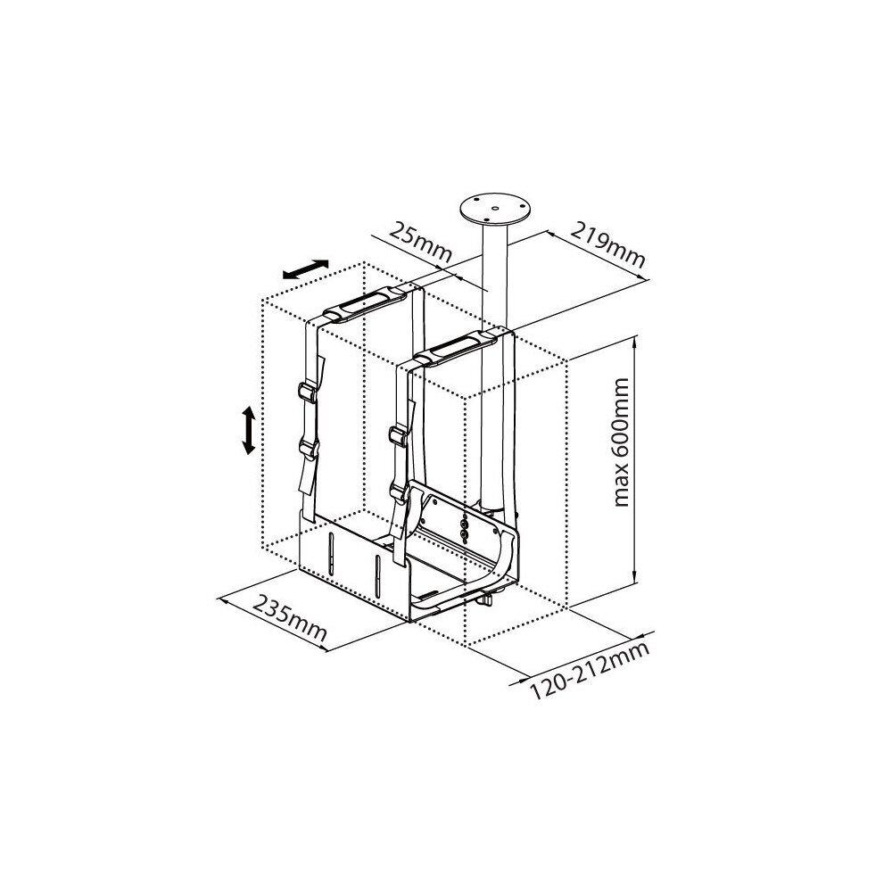 Techly ICA-CS 63 CPU holder Desk-mounted CPU holder Black цена и информация | Piederumi korpusiem | 220.lv