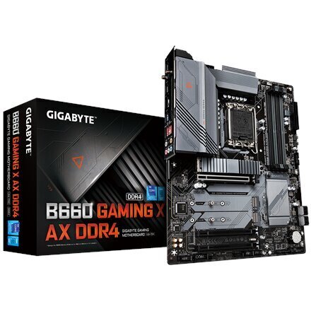 Gigabyte B660 GAMING X AX DDR4 1.0 M/B Processor family Intel, Processor socket LGA1700, DDR4 DIMM, Memory slots 4, Supported hard disk drive interfaces SATA, M.2, Number of SATA connector цена и информация | Mātesplates | 220.lv