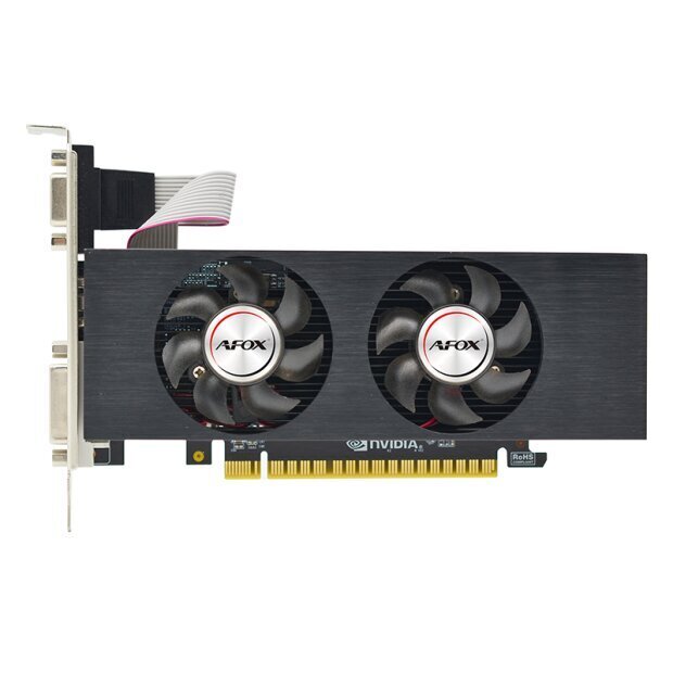 AFOX Geforce GTX750 4GB GDDR5 128Bit DVI HDMI VGA LP Dual V2 AF750-4096D5L4-V2 cena un informācija | Videokartes (GPU) | 220.lv