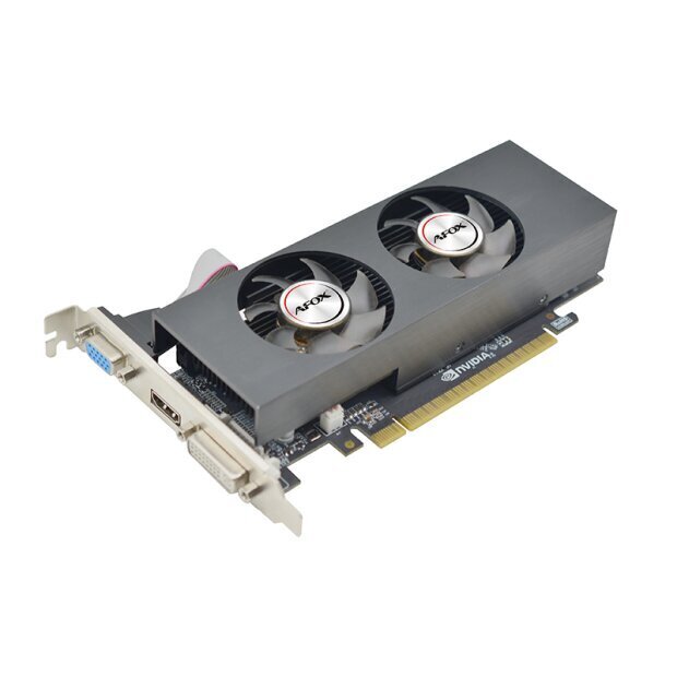 AFOX Geforce GTX750 4GB GDDR5 128Bit DVI HDMI VGA LP Dual V2 AF750-4096D5L4-V2 cena un informācija | Videokartes (GPU) | 220.lv