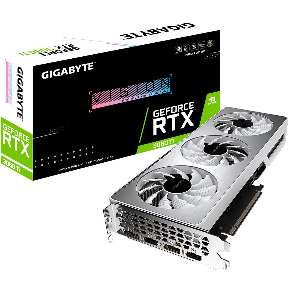 Gigabyte GeForce RTX 3060 Ti VISION OC 8G NVIDIA 8 GB GDDR6 cena un informācija | Videokartes (GPU) | 220.lv