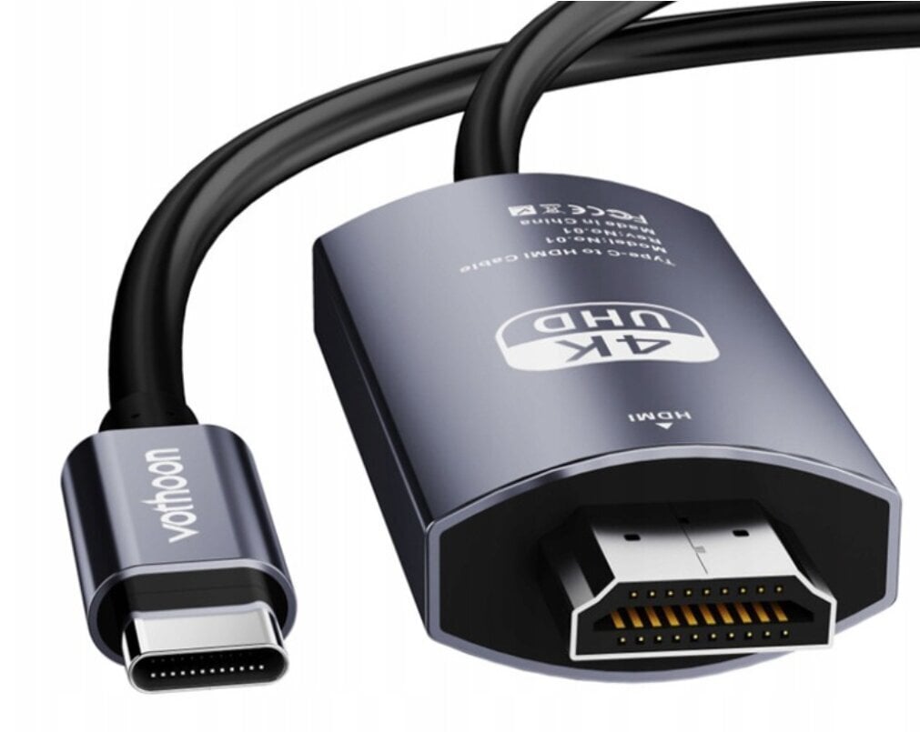 ADAPTERKAABEL USB-C 3.1 TÜÜP C TO HDMI 4K MHL 200cm цена | 220.lv