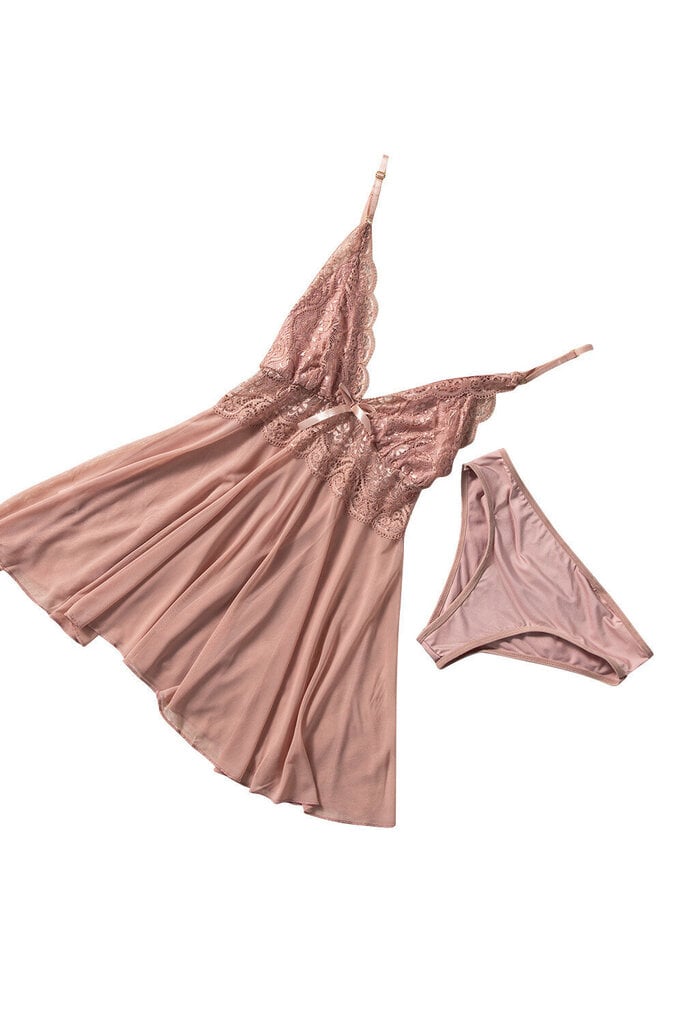 Naktskrekla un biksīšu komplekts Pink Deep sievietēm, rozā cena un informācija | Naktskrekli, pidžamas | 220.lv