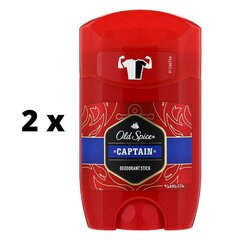 Дезодорант-карандаш OLD SPICE Captain, 50 мл x 2 шт., упаковка цена и информация | Дезодоранты | 220.lv