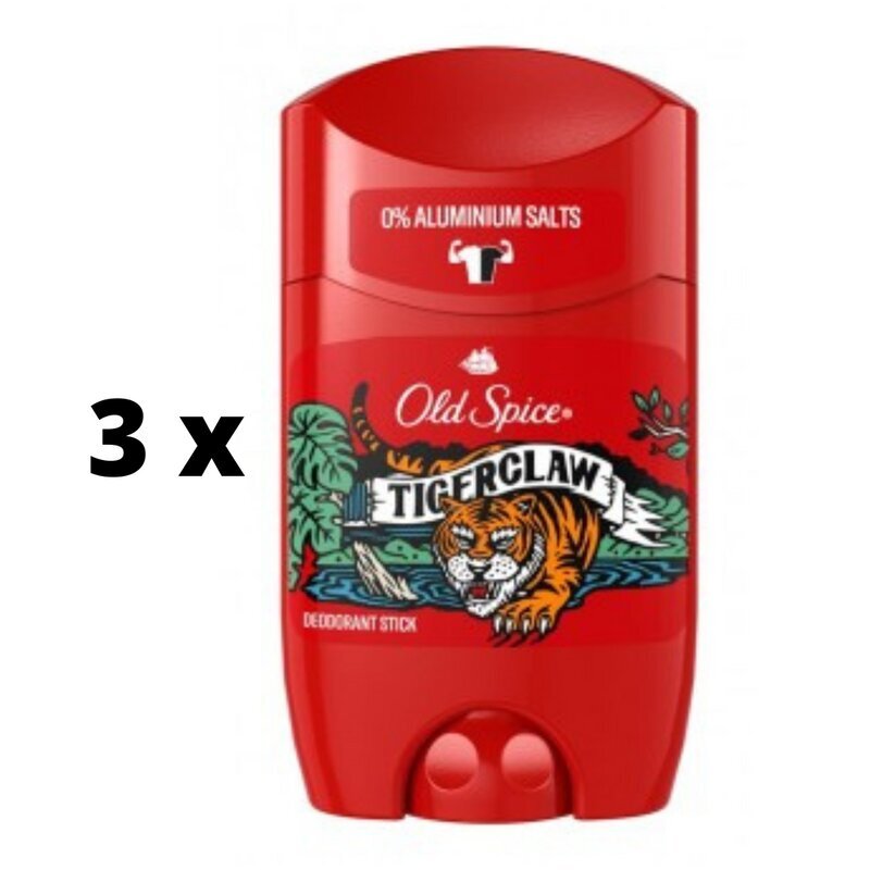 Dezodorants OLD SPICE Tiger Claw, 50 ml x 3 gab. iepakojums cena un informācija | Dezodoranti | 220.lv