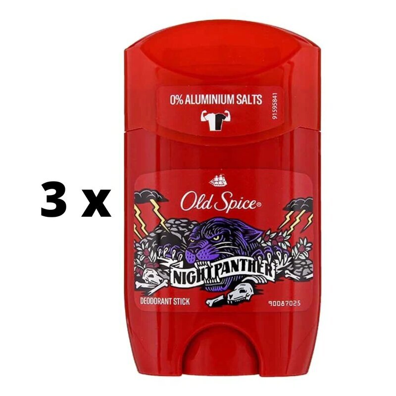 Dezodorants OLD SPICE Night Panther, 50 ml x 3 gab. iepakojums cena un informācija | Dezodoranti | 220.lv