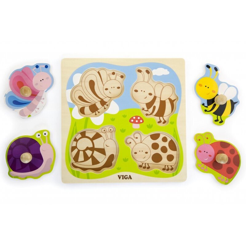 Viga 50131 puzle zīdaiņiem - kukaiņiem цена и информация | Rotaļlietas zīdaiņiem | 220.lv
