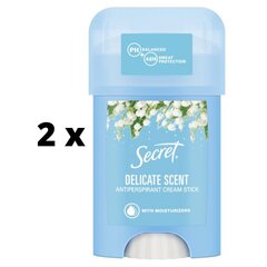 Sieviešu krēmveida pretsviedru līdzeklis SECRET Delicate, 40ml x 2 gab. iepakojums cena un informācija | Dezodoranti | 220.lv