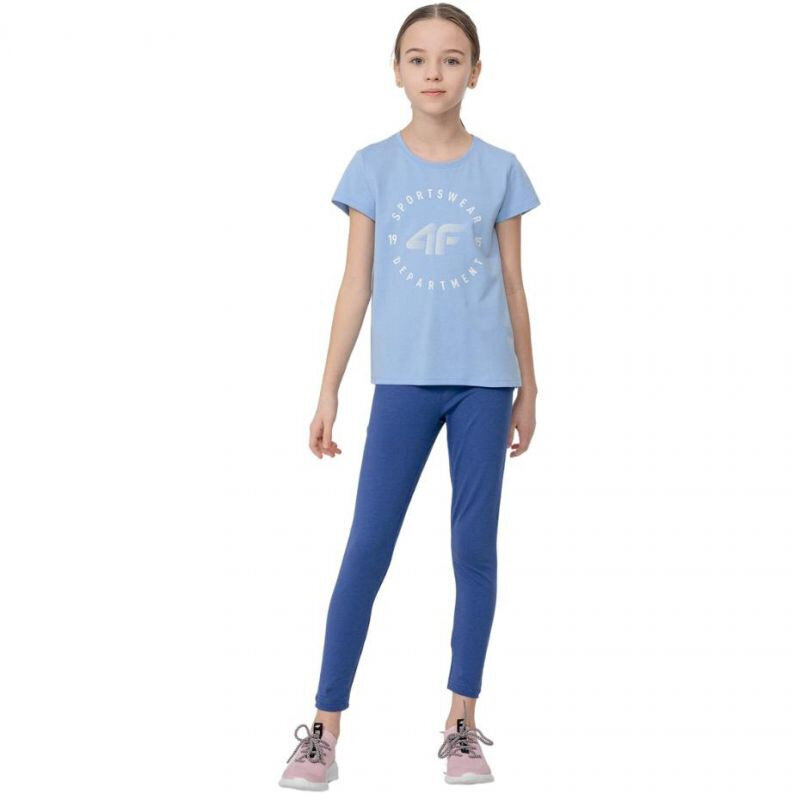 T-krekls meitenēm 4F Jr HJL22 JTSD003 34S, zils cena un informācija | Krekli, bodiji, blūzes meitenēm | 220.lv