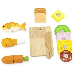 Деревянный игрушечный набор пищевых продуктов Viga цена и информация | Игрушки для малышей | 220.lv