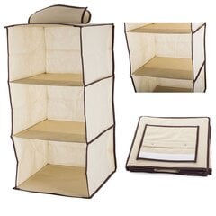 Подвесной органайзер для шкафа с 3 полками, 60 см цена и информация | Ящики для вещей | 220.lv
