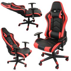 Nolaižams spēļu krēsls, melns/sarkans cena un informācija | Biroja krēsli | 220.lv