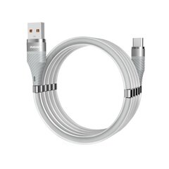 Dudao self-organizing magnetic USB - USB Type C cable 5 A 1 m light gray (L1xsT light gray) цена и информация | Кабели для телефонов | 220.lv