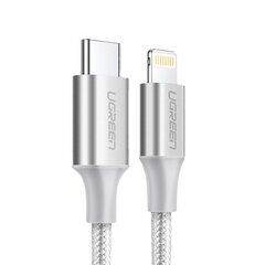 Ugreen USB Typ C - Lightning MFI cable 1 m 3 A 36 W silver (70523) cena un informācija | Savienotājkabeļi | 220.lv