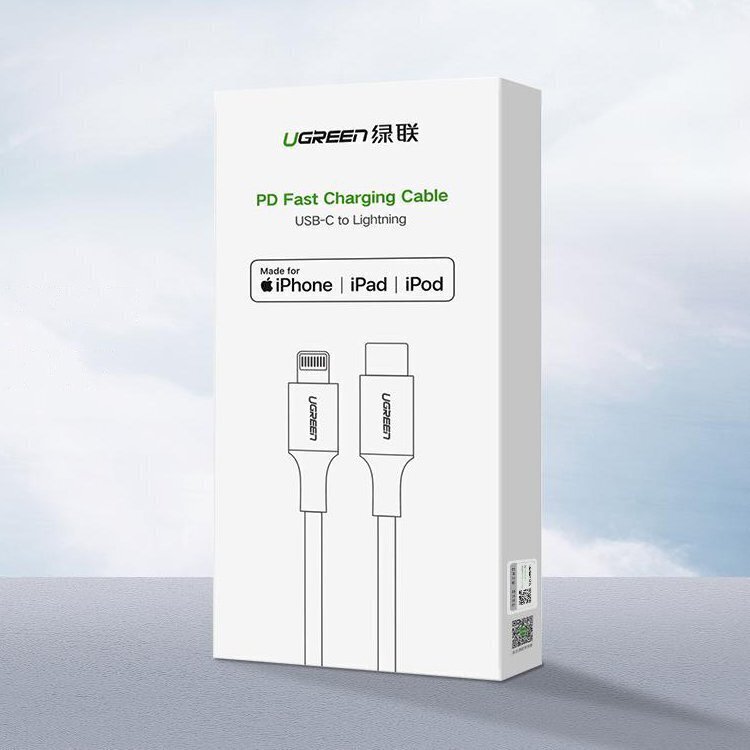 Ugreen USB Typ C - Lightning MFI cable 1 m 3 A 36 W silver (70523) cena un informācija | Savienotājkabeļi | 220.lv