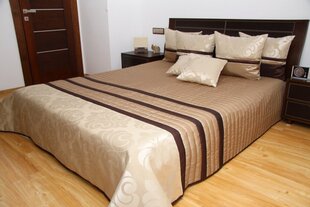 Stepēts gultas pārklājs Mariall NM28-C, brūns/smilškrāsas cena un informācija | Gultas pārklāji, pledi | 220.lv