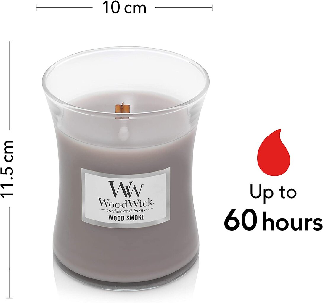 WoodWick aromātiska svece Wood Smoke, 275.0 g cena un informācija | Sveces un svečturi | 220.lv